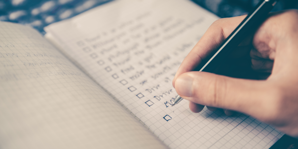 Checklist with accessibility testing criteria